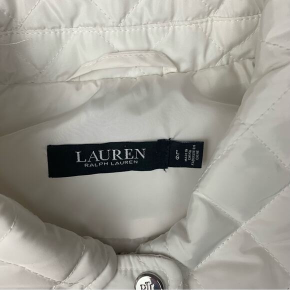 Lauren Ralph Lauren women's large white quilted crest diamond vest puffer cold - Picture 3 of 14